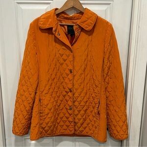 Hilary Radley Burnt Orange Women's Quilted JACKET, Size M, Autumn
